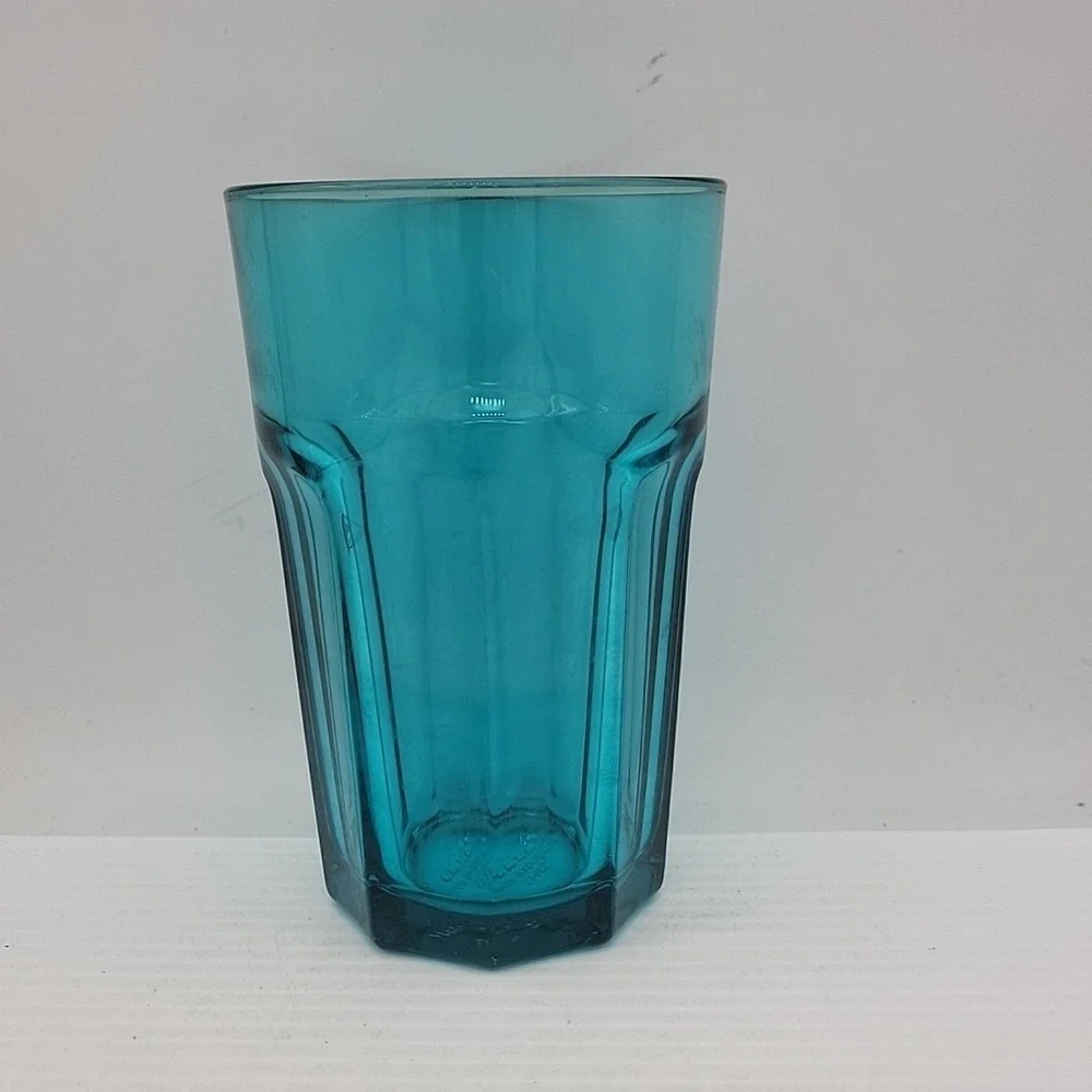 IKEA POKAL‎ Paneled Teal Blue Green Aqua Glass Tumblers